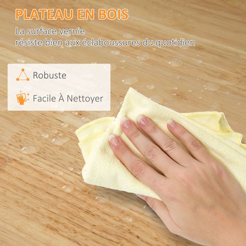 Desserte De Cuisine - 3 Tiroirs, 2 Étagères, Plateau - Bois Mdf