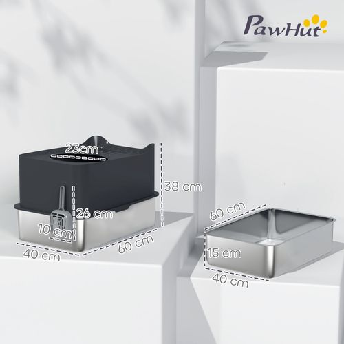 Maison De Toilette XL 65l Design Chat Acier Inox Abs Noir