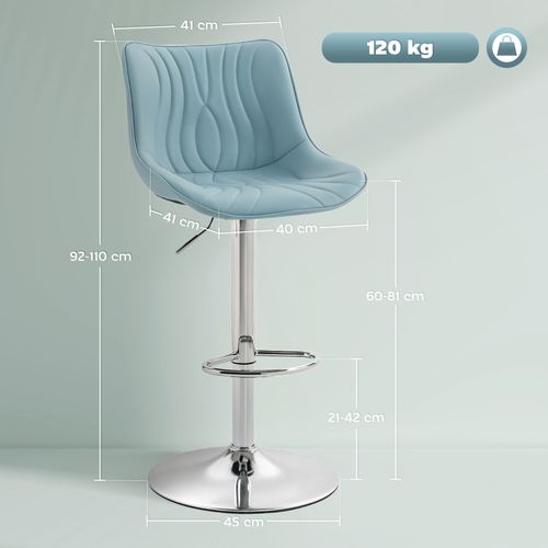 Lot De 2 Tabourets De Bar Design Réglables Pivotants Synthétique