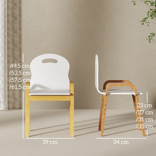 Lot De 2 Chaises Enfant Style Nordique En Bois Hauteur Réglable Empilables