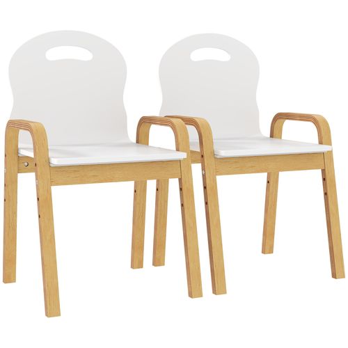 Lot De 2 Chaises Enfant Style Nordique En Bois Hauteur Réglable Empilables