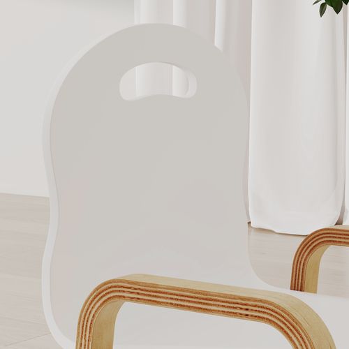 Lot De 2 Chaises Enfant Style Nordique En Bois Hauteur Réglable Empilables