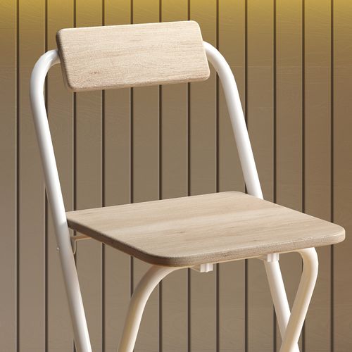 Lot De 2 Tabourets De Bar Pliants Avec Dossier Et Repose-pieds