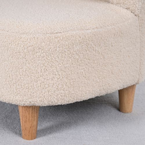 Fauteuil Enfant Design Scandinave Forme Ours Tissu Polaire Beige
