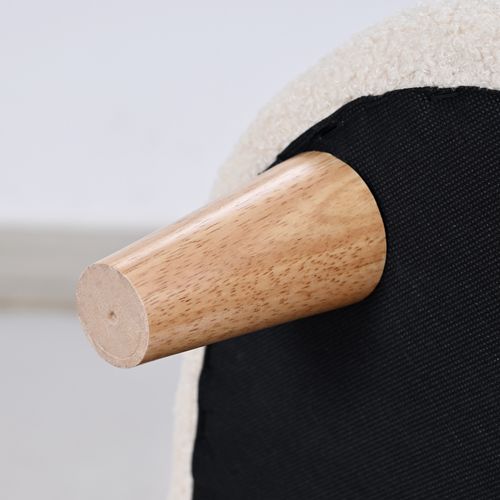 Fauteuil Enfant Design Scandinave Forme Ours Tissu Polaire Beige