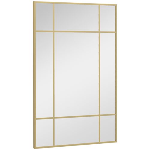 Miroir Mural Verrière Rectangulaire - Dim. 110l X 50h Cm - Métal