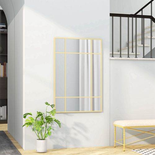 Miroir Mural Verrière Rectangulaire - Dim. 110l X 50h Cm - Métal