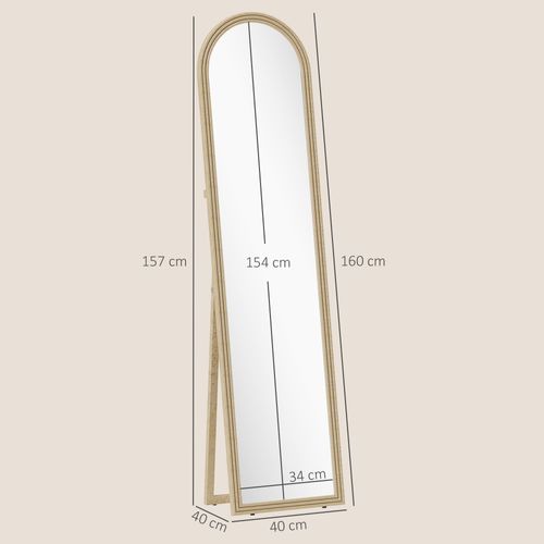 Miroir Sur Pied Et Mural Pleine Longueur 40 X 160 Cm Cadre Pied Effet Pierre
