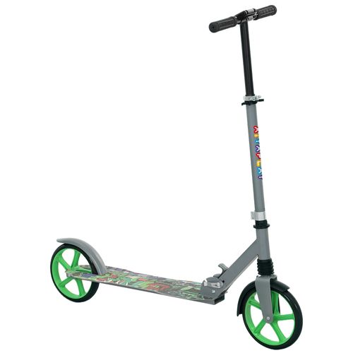 Trottinette Pliable Réglable Enfant Hip-hop Style Frein Métal Gris Vert