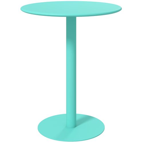 Table Ronde 2 Personnes Table à Manger Ronde Dia. 60 Cm Acier Bleu Turquoise