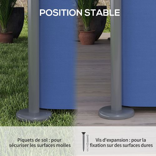 Tonnelle Barnum 6 Rideaux Amovibles 6 Poteaux Double Toit