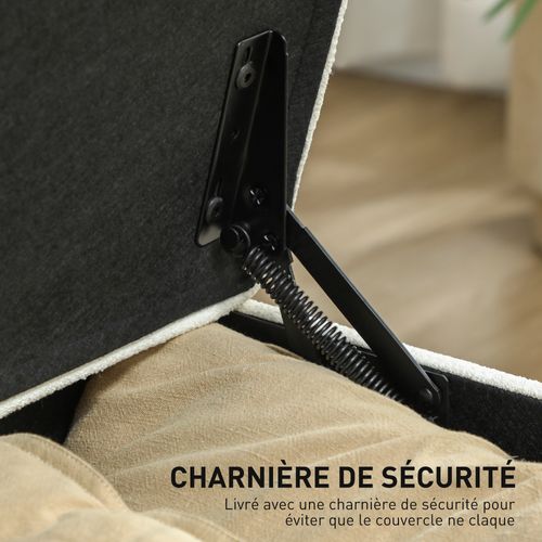 Banquette Bout De Lit Coffre Design Chesterfield Dim. 120 X 40 X 48 Cm Tissu