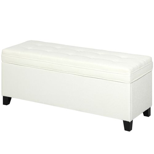 Banquette Bout De Lit Coffre Design Chesterfield Dim. 120 X 40 X 48 Cm Tissu