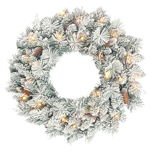 Couronne De Noël LED X 35 Dia. 60 Cm Pommes De Pin