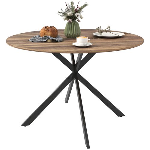 Table Ronde Bois 4 Personnes Dia. 120 Cm Style Industriel