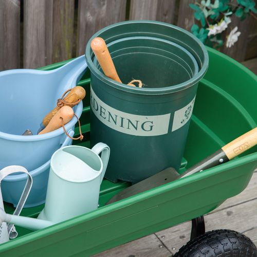 Chariot De Jardin 100l Max. 250 Kg 4 Roues Pneumatiques Poignée Réglable