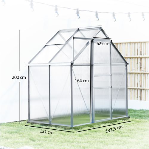 Serre De Jardin Alu Polycarbonate Lucarne Porte Coulissante