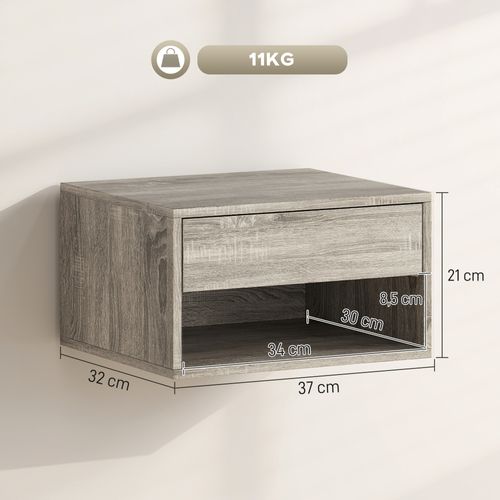 Lot De 2 Chevets Suspendus Tiroir Niche