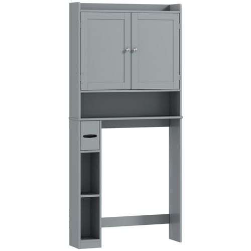 Meuble Wc Dessus Toilettes 2 Portes Étagère 3 Niches Distributeur Papier