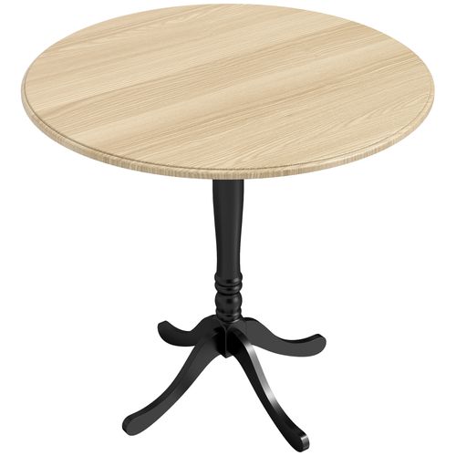 Table à Manger Ronde 4 Personnes Style Baroque Effet Bois