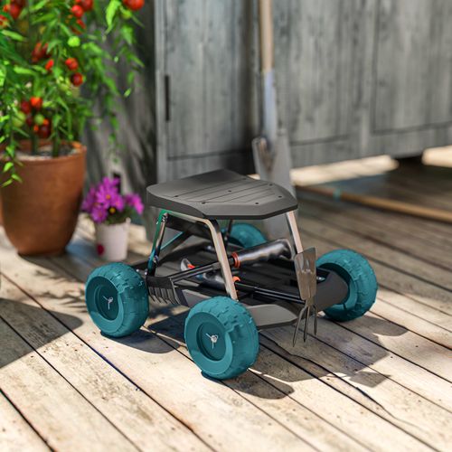 Tabouret De Jardinage Sur Roues - Plateau à Outils Intégré