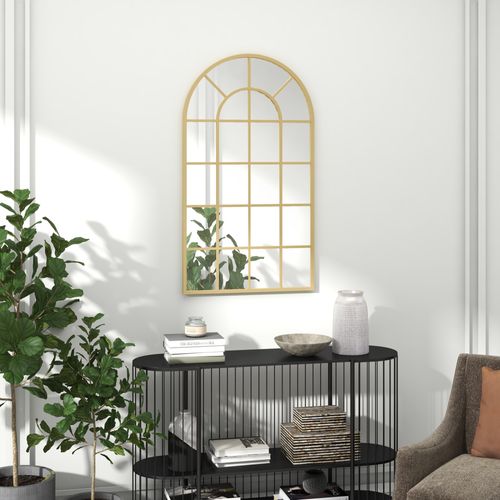 Miroir Mural Aspect Verrière Style Classique Chic Métal