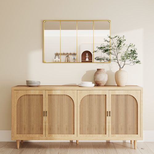 Miroir Mural Verrière Rectangulaire Style Industriel Métal