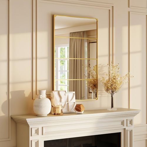 Miroir Mural Verrière Rectangulaire Style Industriel Métal