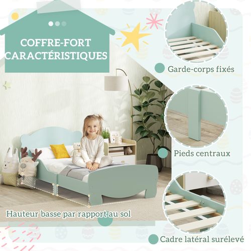 Lit Pour Enfant 3-6 Ans Design Ourson Sommier Inclus 90x190