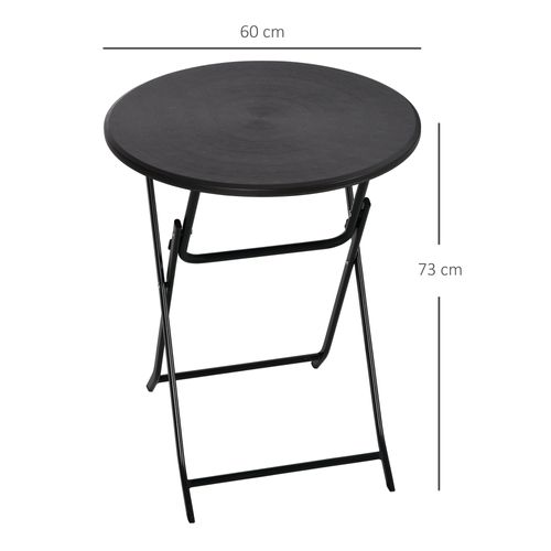 Table Basse Extérieure Pour 2 Personnes Structure En Acier Gris Foncé