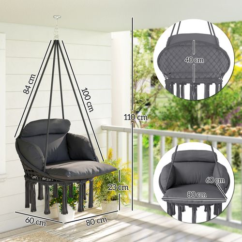 Chaise Suspendue De Jardin Avec Coussin Macramé Coton