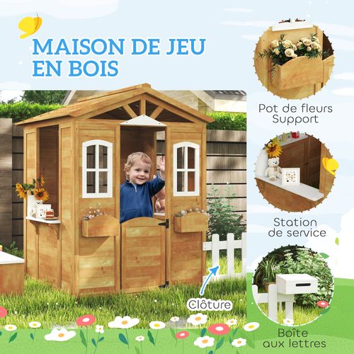 Maison De Jeux Enfant Jeu Plein Air Maisonnette Bois