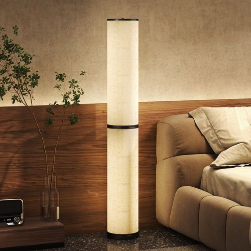 Lampadaire Tube LED Droit Réglable 30w H.135cm Avec Télécommande Beige
