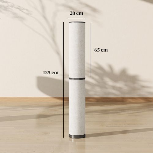 Lampadaire Tube LED Droit Réglable 30w H.135cm Avec Télécommande Beige