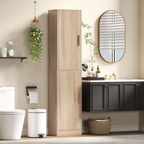 Colonne Salle De Bain H.180 Cm 2 Portes 4 Étagères