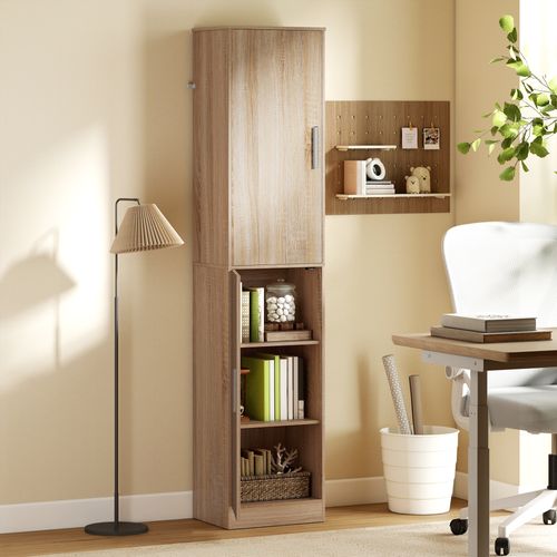 Colonne Salle De Bain H.180 Cm 2 Portes 4 Étagères