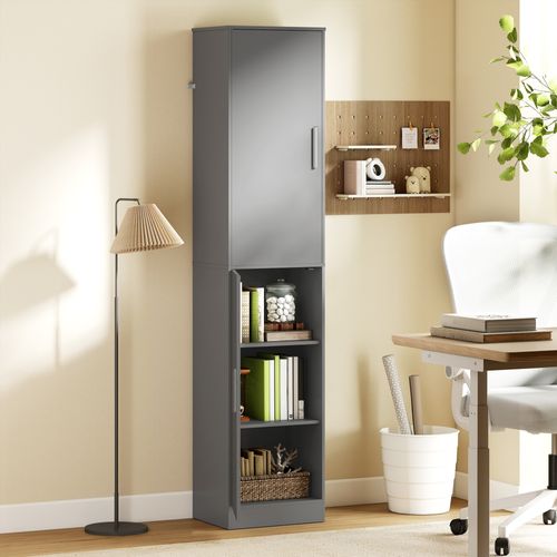 Colonne Salle De Bain H.180 Cm 2 Portes 4 Étagères