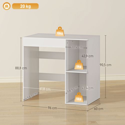 Meuble Machine à Laver Sèche-linge 2 Niches Blanc