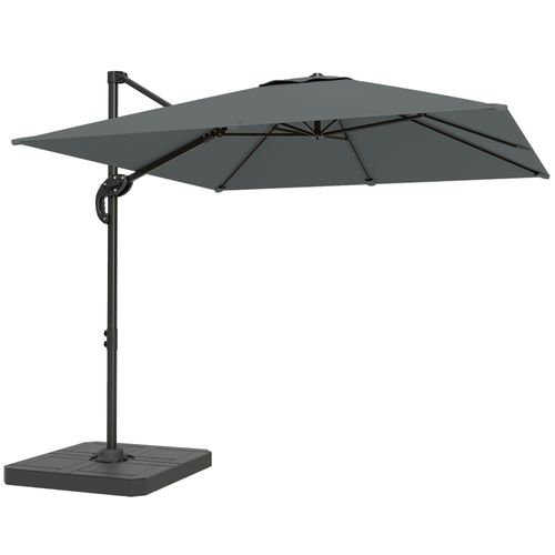 Parasol Déporté Inclinable Rotatif Pied Dalles Lestage Inclus