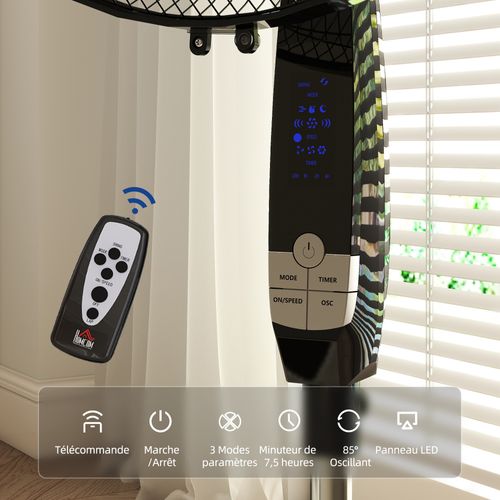 Ventilateur Sur Pied D. 45 Cm 50 W Avec Télécommande