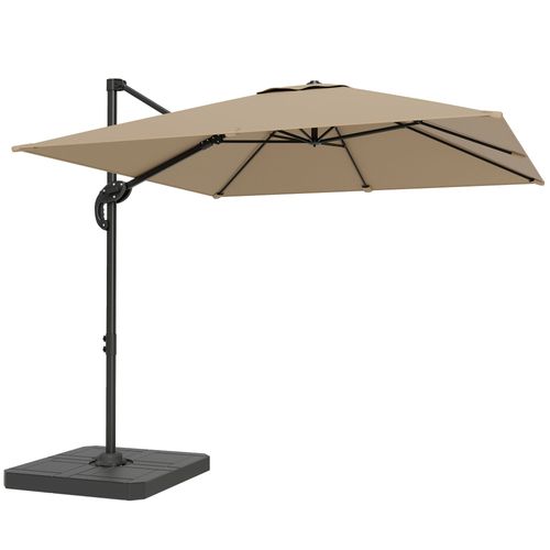 Parasol Déporté Inclinable Rotatif Pied Dalles Lestage Inclus