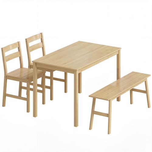 Ensemble Table à Manger 4 Personnes 4 Pièces Bambou