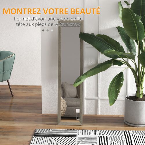 Miroir Sur Pied Et Mural Rectangulaire Aspect Bois