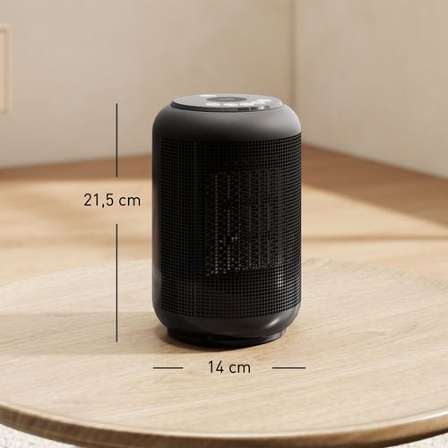 Chauffage D'appoint Céramique Ptc Soufflant Oscillant Réglable 1500w Noir