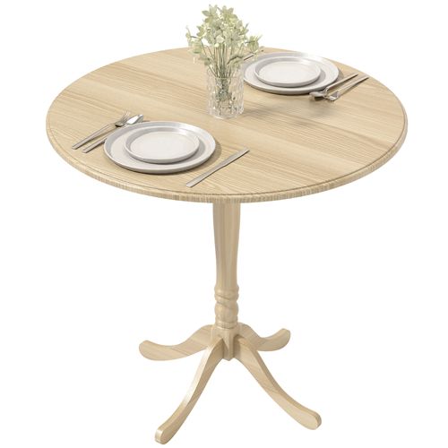 Table à Manger Ronde 4 Personnes Style Baroque Effet Bois