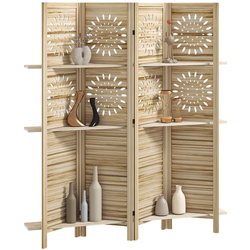 Paravent Intérieur Séparateur De Pièce Pliable Bois Naturel
