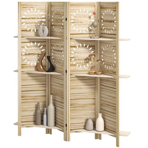 Paravent Intérieur Séparateur De Pièce Pliable Bois Naturel