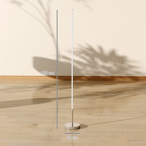 Lampadaire Tube LED Droit Réglable 18w H.150cm Télécommande Acier Gris