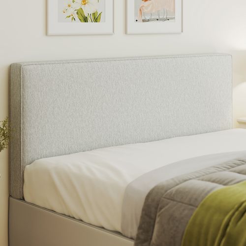 Tête De Lit Murale Rembourrée Tissu Toucher Lin 140 X 60 Cm Gris Clair