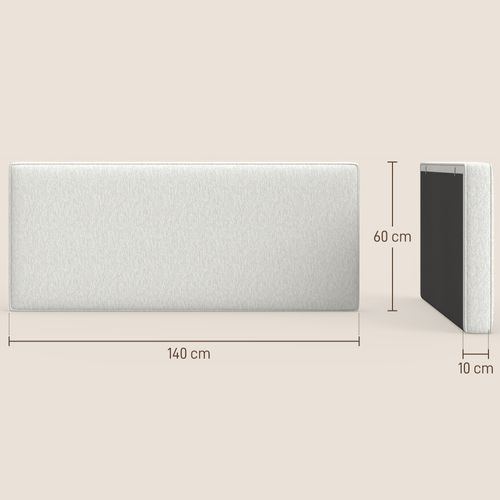Tête De Lit Murale Rembourrée Tissu Toucher Lin 140 X 60 Cm Gris Clair